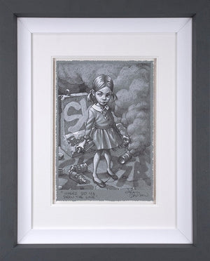 Where Do Ya Draw The Line Framed Signed Limited Edition Print on Paper by Artist Craig Davison 