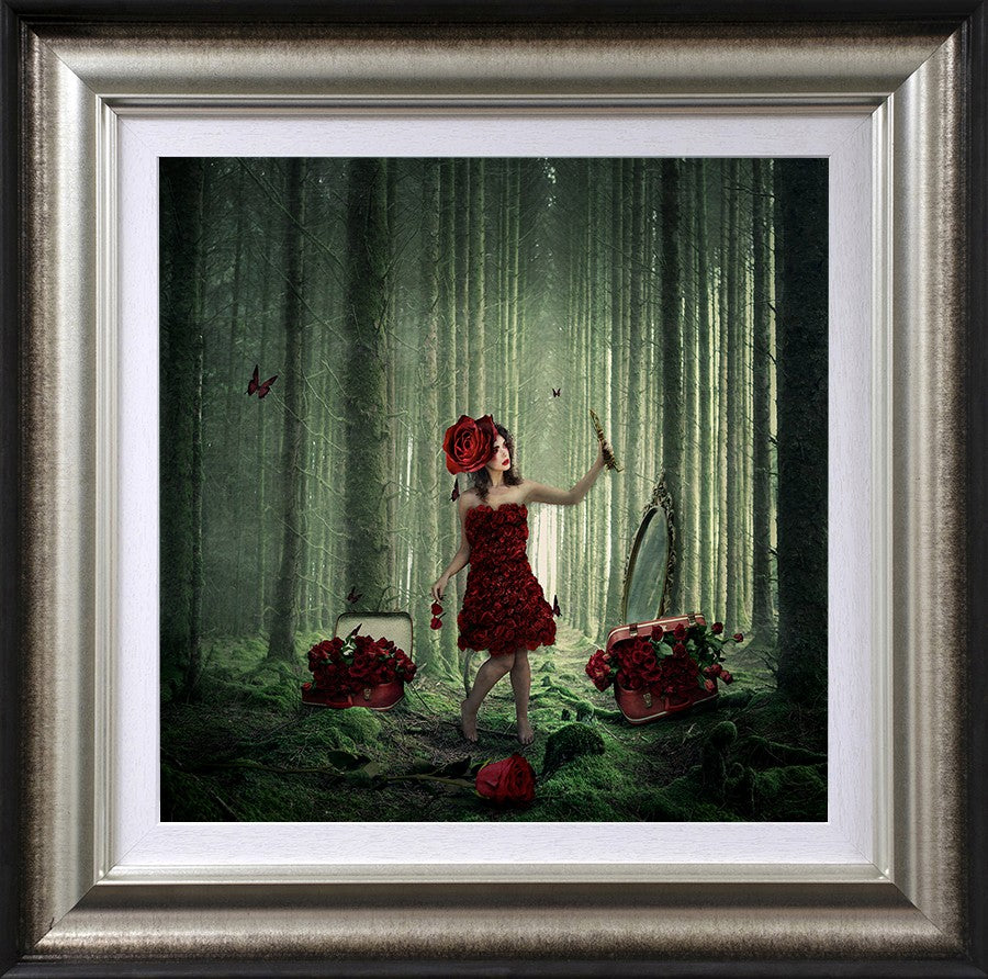 With Rose Tinted Glasses Framed Signed Limited Edition Print on Paper by Artist Michelle Mackie