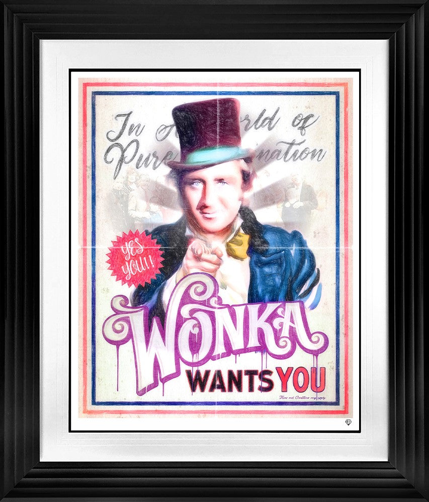 Wonka Needs You Framed Print on Paper by Artist JJ Adams