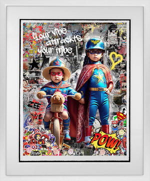 Your Vide Attracts Your Tribe Framed Print on Paper by Artist Zee